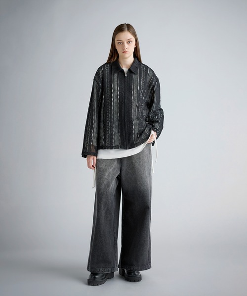 SOCCE（ソーシー）の「ルーズシルエットシアーレースジャケット（その他アウター・メンズ・ブラック/ホワイト・XL/L/M/S）」の17枚目の写真