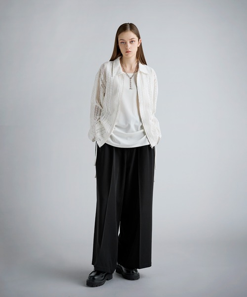 SOCCE（ソーシー）の「ルーズシルエットシアーレースジャケット（その他アウター・メンズ・ブラック/ホワイト・XL/L/M/S）」の5枚目の写真