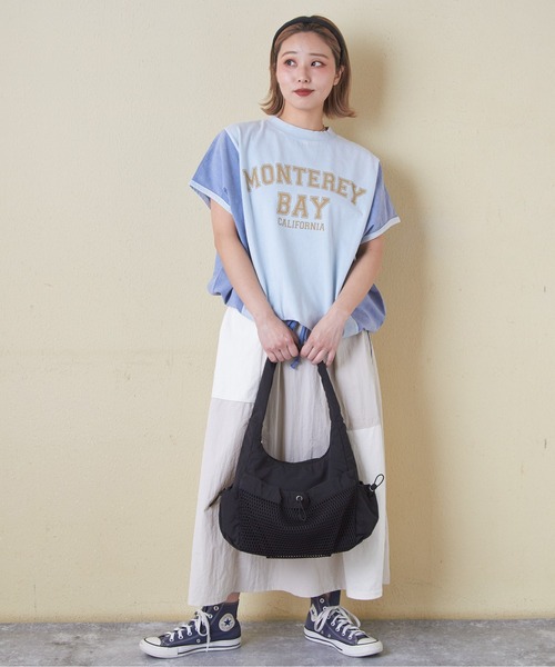 CUBE SUGAR（キューブシュガー）の「ナイロンメッシュポケットショルダーバッグ（ショルダーバッグ・レディース・グレー/ナチュラル/ブラック・M）」の10枚目の写真