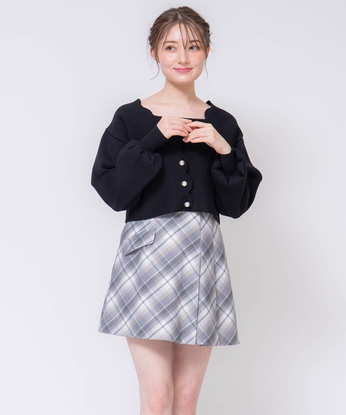 NOELA(ノエラ)の「チェックミニスカート(スカート・レディース・ライトグレー/ネイビー・S/M)」の5枚目の写真