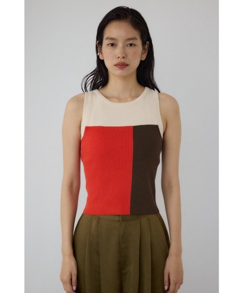 AZUL BY MOUSSY | 【PLUS】カップ付きバイカラーニットタンク