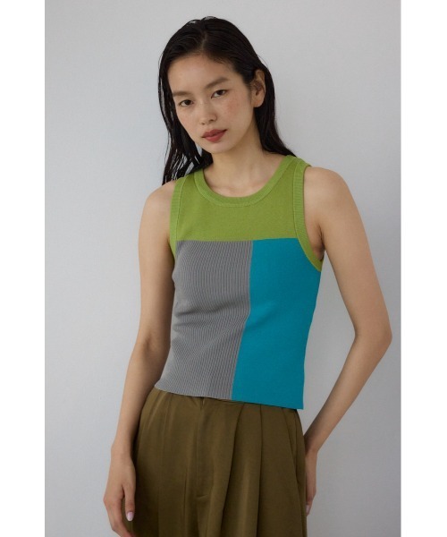 AZUL BY MOUSSY | 【PLUS】カップ付きバイカラーニットタンク