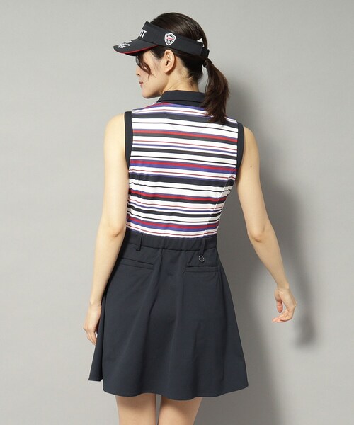 adabat（アダバット）の「【新レーベル ADABAT NAVY】吸水速乾/接触冷感 ボーダーコンビワンピース（ワンピース・レディース・ホワイト系3・42/40/38）」の10枚目の写真