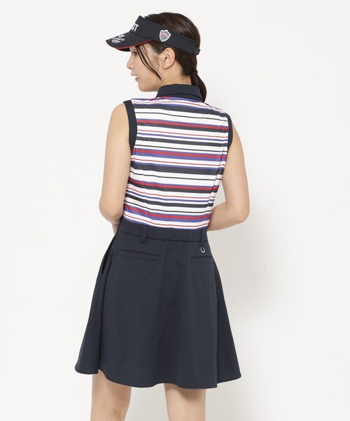 adabat（アダバット）の「【新レーベル ADABAT NAVY】吸水速乾/接触冷感 ボーダーコンビワンピース（ワンピース・レディース・ホワイト系3・42/40/38）」の11枚目の写真