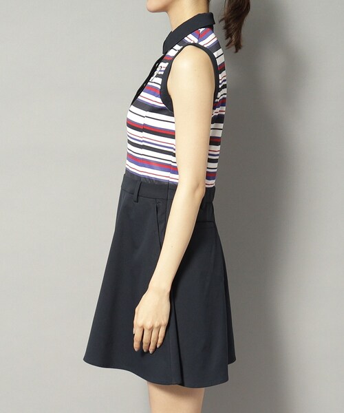 adabat（アダバット）の「【新レーベル ADABAT NAVY】吸水速乾/接触冷感 ボーダーコンビワンピース（ワンピース・レディース・ホワイト系3・42/40/38）」の16枚目の写真