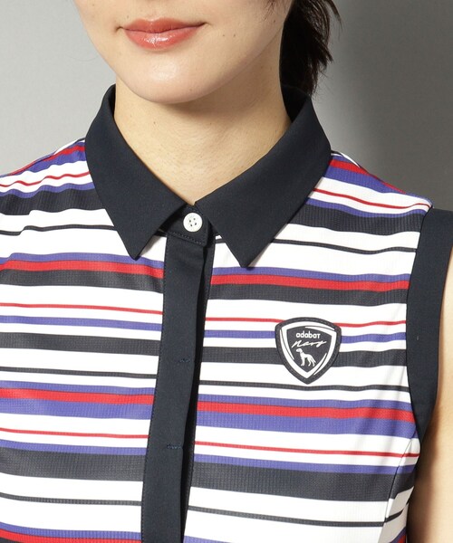 adabat（アダバット）の「【新レーベル ADABAT NAVY】吸水速乾/接触冷感 ボーダーコンビワンピース（ワンピース・レディース・ホワイト系3・42/40/38）」の19枚目の写真