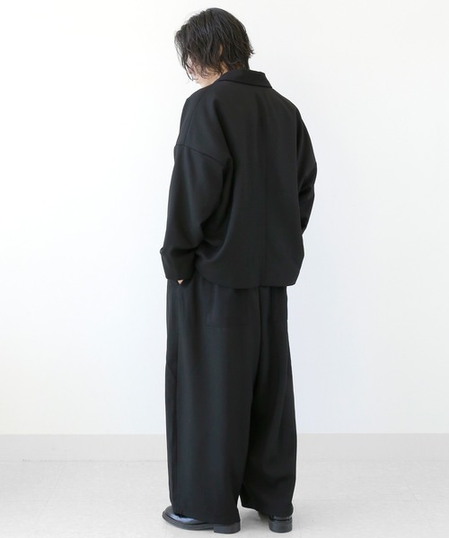 minsobi（ミンソビ）の「セットアップ対応 ルーズテーラードジャケット ユニセックス ビッグシルエットジャケット（テーラードジャケット・メンズ・ブラック・FREE）」の10枚目の写真