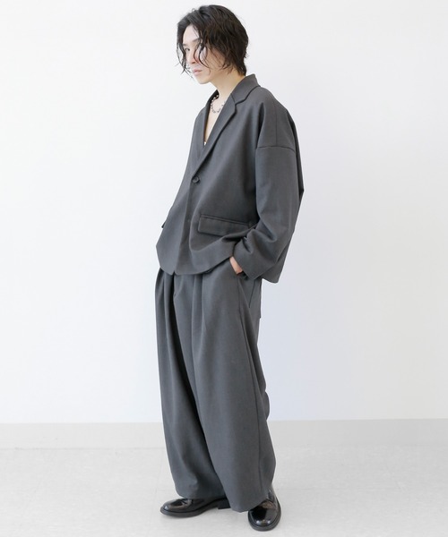 minsobi（ミンソビ）の「セットアップ対応 ルーズテーラードジャケット ユニセックス ビッグシルエットジャケット（テーラードジャケット・メンズ・ブラック・FREE）」の20枚目の写真