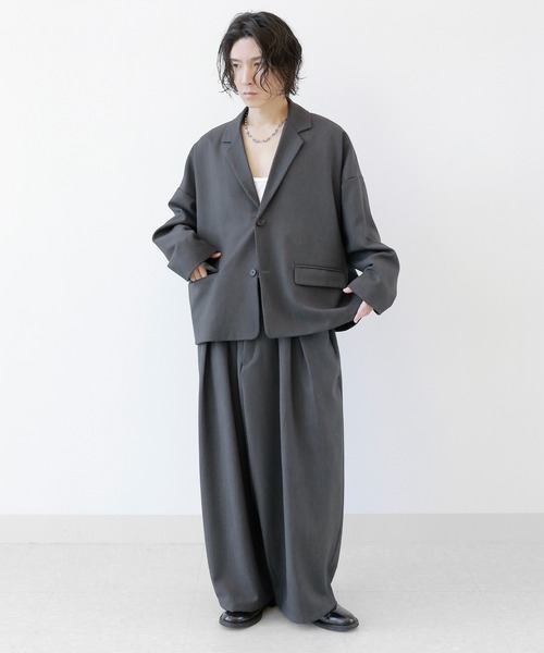 minsobi（ミンソビ）の「セットアップ対応 ルーズテーラードジャケット ユニセックス ビッグシルエットジャケット（テーラードジャケット・メンズ・ブラック・FREE）」の16枚目の写真