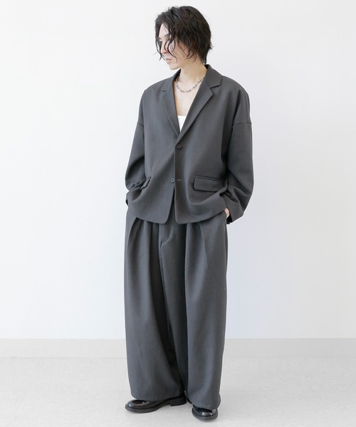 minsobi（ミンソビ）の「セットアップ対応 ルーズテーラードジャケット ユニセックス ビッグシルエットジャケット（テーラードジャケット・メンズ・ブラック・FREE）」の17枚目の写真