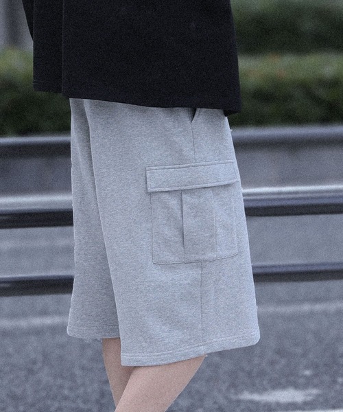 MDR(エムディアール)の「裏毛カーゴワイドハーフパンツ【セットアップ対応】(カーゴパンツ・メンズ・ブラック/杢グレー・L/M)」の21枚目の写真
