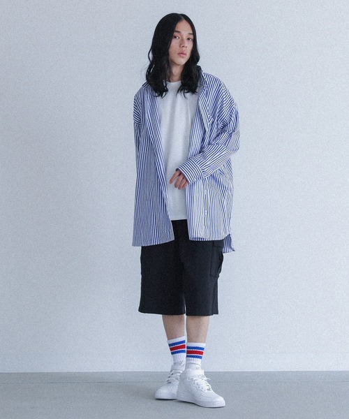 MDR(エムディアール)の「裏毛カーゴワイドハーフパンツ【セットアップ対応】(カーゴパンツ・メンズ・ブラック/杢グレー・L/M)」の6枚目の写真