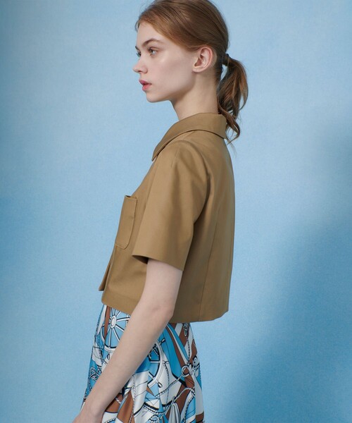 LOULOU WILLOUGHBY(ルルウィルビー)の「【LOULOU WILLOUGHBY】シャンブレー半袖ジャケット(デニムジャケット・レディース・キャメル/ネイビー・1/2)」の22枚目の写真