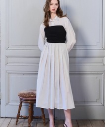 Bijou Pleated Layered Dress ビジュープリーツレイヤードワンピース