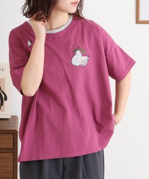 Emago（イマゴ）の「EMAGO 洋なしパッチワーク刺繍プルオーバー（Tシャツ/カットソー・レディース）」
