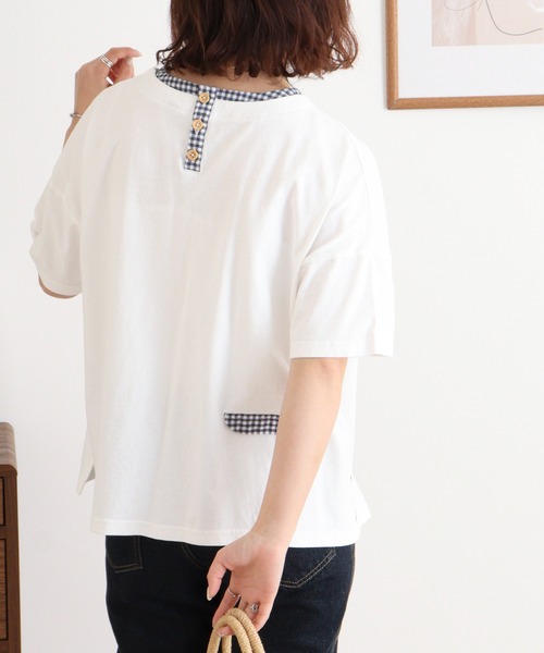 Emago(イマゴ)の「EMAGO 洋なしパッチワーク刺繍プルオーバー(Tシャツ/カットソー・レディース・ホワイト/パープル/ブラック・FREE)」の6枚目の写真