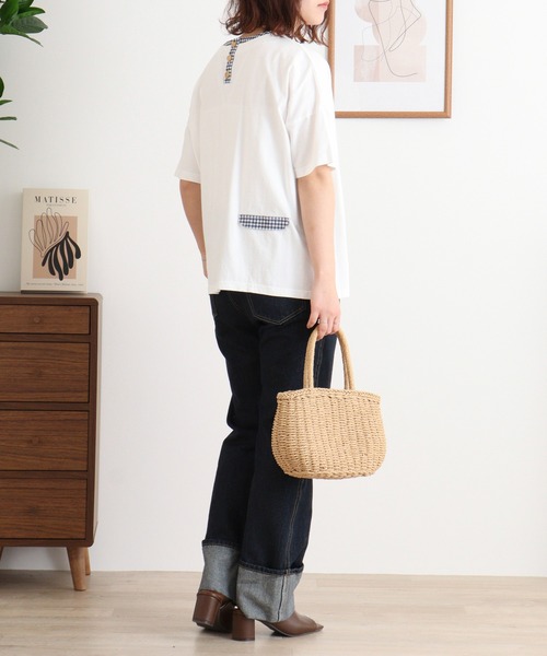 Emago(イマゴ)の「EMAGO 洋なしパッチワーク刺繍プルオーバー(Tシャツ/カットソー・レディース・ホワイト/パープル/ブラック・FREE)」の8枚目の写真