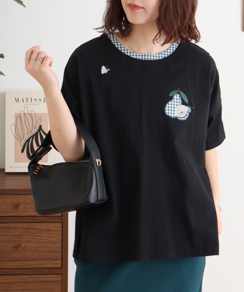 tシャツ EMAGO 洋なしパッチワーク刺繍プルオーバー レディース 楽天市場】洋なしパッチワーク刺繍プルオーバー emago