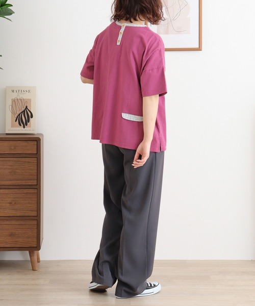 Emago(イマゴ)の「EMAGO 洋なしパッチワーク刺繍プルオーバー(Tシャツ/カットソー・レディース・ホワイト/パープル/ブラック・FREE)」の16枚目の写真