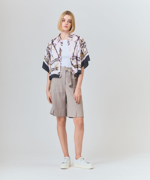 GRACE CLASS（グレースクラス）の「リネンデニムライクパンツ（デニムパンツ・レディース・ブラック/ベージュ・36/38）」の2枚目の写真