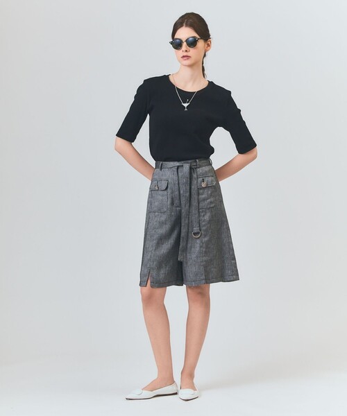 GRACE CLASS（グレースクラス）の「リネンデニムライクパンツ（デニムパンツ・レディース・ブラック/ベージュ・36/38）」の10枚目の写真