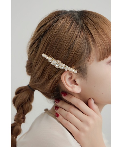 【LELET NY】 ヘアーアクセサリー バレッタ ビジュー パール バレッタ LELET NY(レレットニューヨーク) - 海外通販のBUYMA