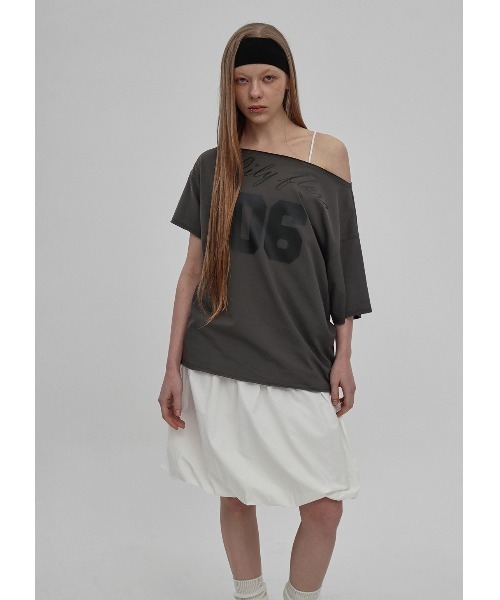 BLACKUP（ブラックアップ）の「[MADE] プリピーボートネックプリント半袖Tシャツ（Tシャツ/カットソー・レディース・ホワイト/チャコール/ネイビー・FREE）」の12枚目の写真