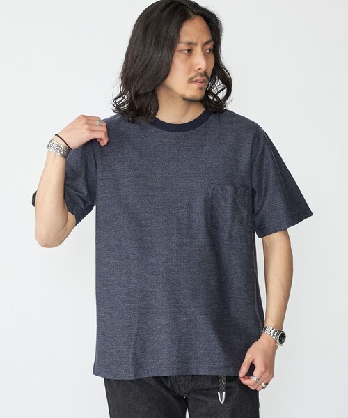 SHIPS(シップス)の「SHIPS: ジャカード マイクロ ボーダー Tシャツ(Tシャツ/カットソー・メンズ・グリーン/ネイビー/ライトグレー・SMALL/X-LARGE/LARGE/MEDIUM)」の3枚目の写真