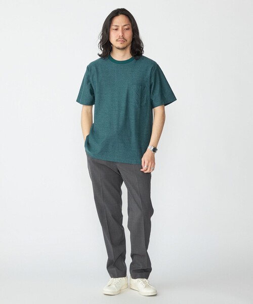 SHIPS(シップス)の「SHIPS: ジャカード マイクロ ボーダー Tシャツ(Tシャツ/カットソー・メンズ・グリーン/ネイビー/ライトグレー・SMALL/X-LARGE/LARGE/MEDIUM)」の19枚目の写真