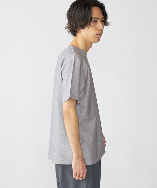 SHIPS(シップス)の「SHIPS: ジャカード マイクロ ボーダー Tシャツ(Tシャツ/カットソー・メンズ・グリーン/ネイビー/ライトグレー・SMALL/X-LARGE/LARGE/MEDIUM)」の5枚目の写真