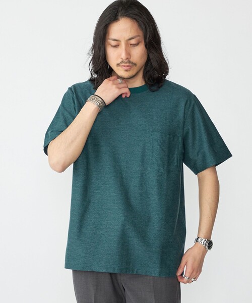 SHIPS(シップス)の「SHIPS: ジャカード マイクロ ボーダー Tシャツ(Tシャツ/カットソー・メンズ・グリーン/ネイビー/ライトグレー・SMALL/X-LARGE/LARGE/MEDIUM)」の6枚目の写真