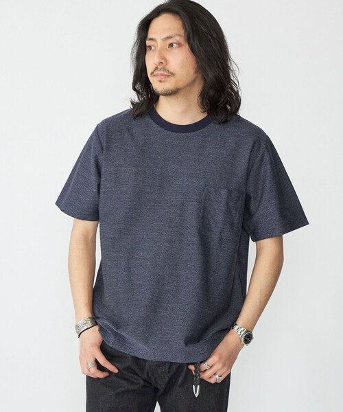 SHIPS(シップス)の「SHIPS: ジャカード マイクロ ボーダー Tシャツ(Tシャツ/カットソー・メンズ・グリーン/ネイビー/ライトグレー・SMALL/X-LARGE/LARGE/MEDIUM)」の7枚目の写真