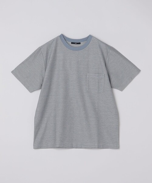 SHIPS(シップス)の「SHIPS: ジャカード マイクロ ボーダー Tシャツ(Tシャツ/カットソー・メンズ・グリーン/ネイビー/ライトグレー・SMALL/X-LARGE/LARGE/MEDIUM)」の8枚目の写真