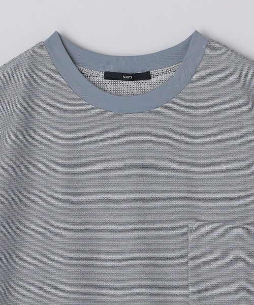 SHIPS(シップス)の「SHIPS: ジャカード マイクロ ボーダー Tシャツ(Tシャツ/カットソー・メンズ・グリーン/ネイビー/ライトグレー・SMALL/X-LARGE/LARGE/MEDIUM)」の10枚目の写真
