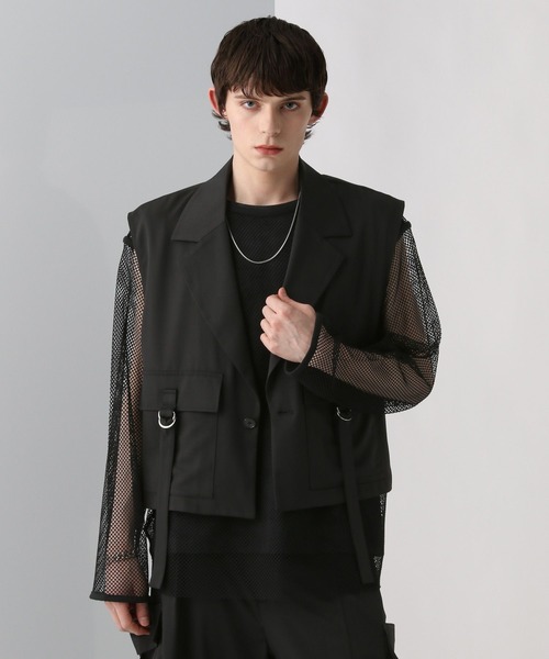 HARE（ハレ）の「【SET UP対応】ベルトショートベスト(HARE)（ベスト・メンズ・グリーン/グレー/ブラック・FREE）」の12枚目の写真