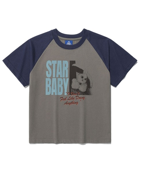 tシャツ A'GEM/9 × .kom 「ISTKUNST/イストクンスト」 STAR BABY CROP RAGLAN TEE/スター ベイビー ク ISTKUNST tシャツ A'GEM/9 × .kom 「ISTKUNST/イストクンスト