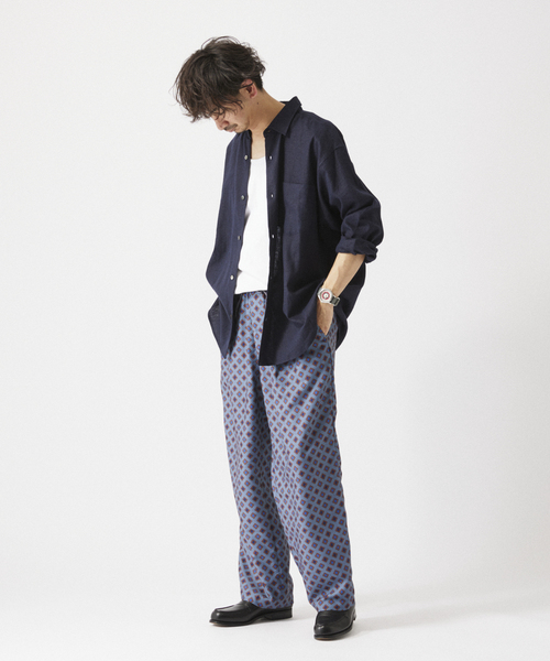 JOURNAL STANDARD relume（ジャーナルスタンダード　レリューム）の「European Flax / ヨーロピアンフラックス リネン/レーヨン シャツ（シャツ/ブラウス・メンズ・ホワイト系その他/ベージュ系その他/ブラックミックス/ネイビー・MEDIUM/LARGE）」の22枚目の写真