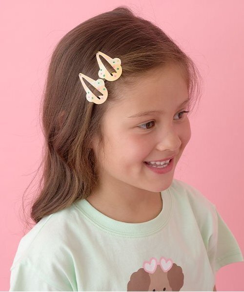Lycee mine(リセマイン)の「アイスヘアクリップ2Pセット(バレッタ/ヘアクリップ・キッズ・イエロー/ピンク/ラベンダー/マジェンタ/オレンジ・F)」の2枚目の写真