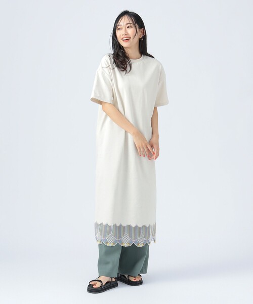 BEAMS HEART(ビームスハート)の「裾 スカラ レース ワンピース(ワンピース・レディース・ブラック/ホワイト系その他5/グリーン・FREE)」の5枚目の写真