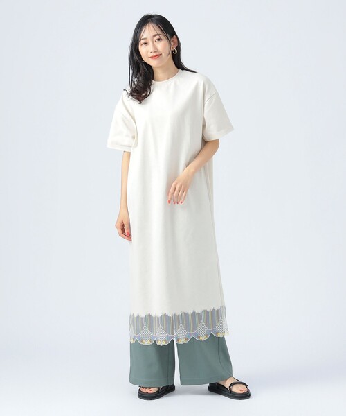 BEAMS HEART(ビームスハート)の「裾 スカラ レース ワンピース(ワンピース・レディース・ブラック/ホワイト系その他5/グリーン・FREE)」の6枚目の写真