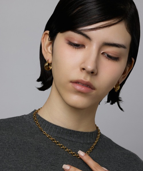 CENE（セネ）の「【CENE】セネ/トリプルウェブフープピアス(small)（ピアス（両耳用）・レディース・シルバー/ゴールド・FREE）」の13枚目の写真