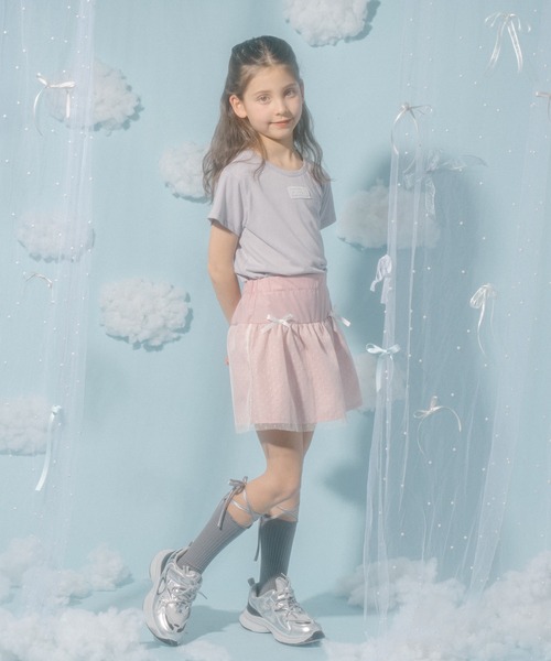 URBAN CHERRY（アーバンチェリー）の「【CHIPIE/シピ】チュールドッキングリボンミニスカート（スカート・キッズ・ピンク/ブラック/ブルー・110cm/120cm/140cm/150cm/130cm）」の14枚目の写真