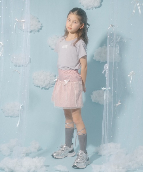 URBAN CHERRY（アーバンチェリー）の「【CHIPIE/シピ】チュールドッキングリボンミニスカート（スカート・キッズ・ピンク/ブラック/ブルー・110cm/120cm/140cm/150cm/130cm）」の4枚目の写真