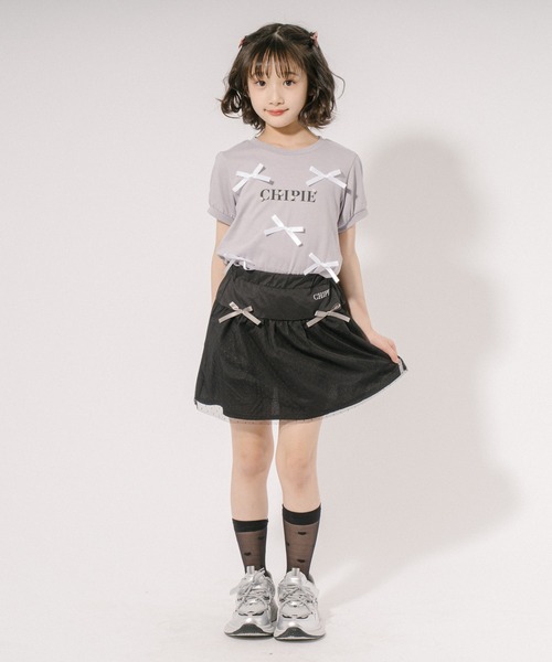 URBAN CHERRY（アーバンチェリー）の「【CHIPIE/シピ】チュールドッキングリボンミニスカート（スカート・キッズ・ピンク/ブラック/ブルー・110cm/120cm/140cm/150cm/130cm）」の8枚目の写真
