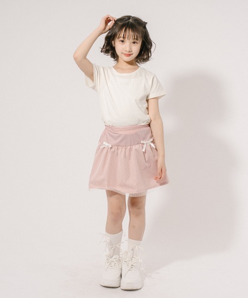 URBAN CHERRY（アーバンチェリー）の「【CHIPIE/シピ】チュールドッキングリボンミニスカート（スカート・キッズ・ピンク/ブラック/ブルー・110cm/120cm/140cm/150cm/130cm）」の12枚目の写真