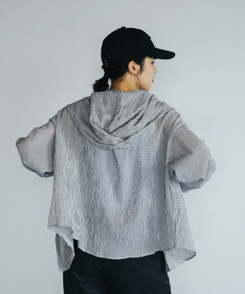 duei（デュイ）の「チェックフーディーシャツ（シャツ/ブラウス・レディース・ブルー/ホワイト・FREE）」の5枚目の写真