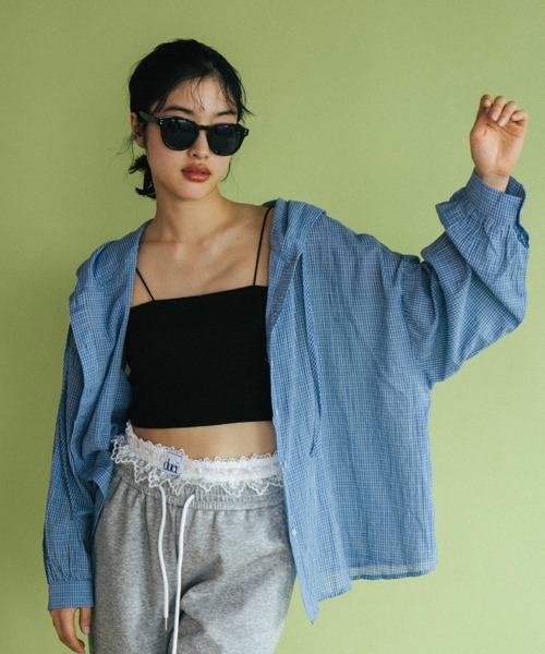 duei（デュイ）の「チェックフーディーシャツ（シャツ/ブラウス・レディース・ブルー/ホワイト・FREE）」の17枚目の写真