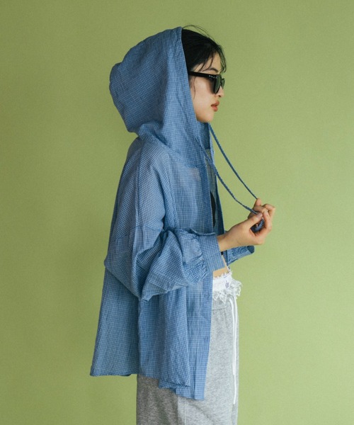 duei（デュイ）の「チェックフーディーシャツ（シャツ/ブラウス・レディース・ブルー/ホワイト・FREE）」の15枚目の写真