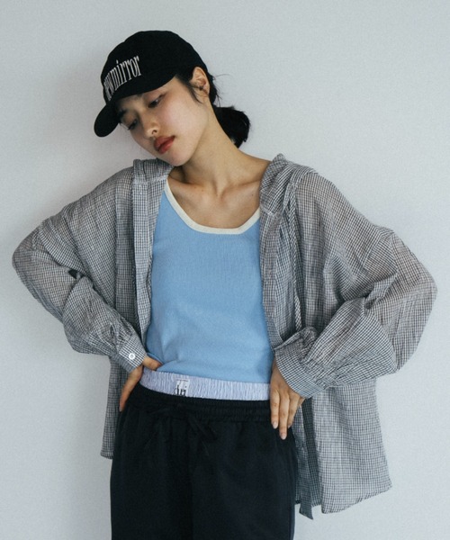duei（デュイ）の「チェックフーディーシャツ（シャツ/ブラウス・レディース・ブルー/ホワイト・FREE）」の4枚目の写真