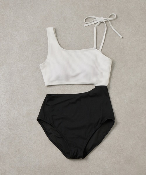 COLONY 2139(コロニートゥーワンスリーナイン)の「スリット2wayワンピース(水着・レディース・ホワイト/ブルー・FREE)」の3枚目の写真